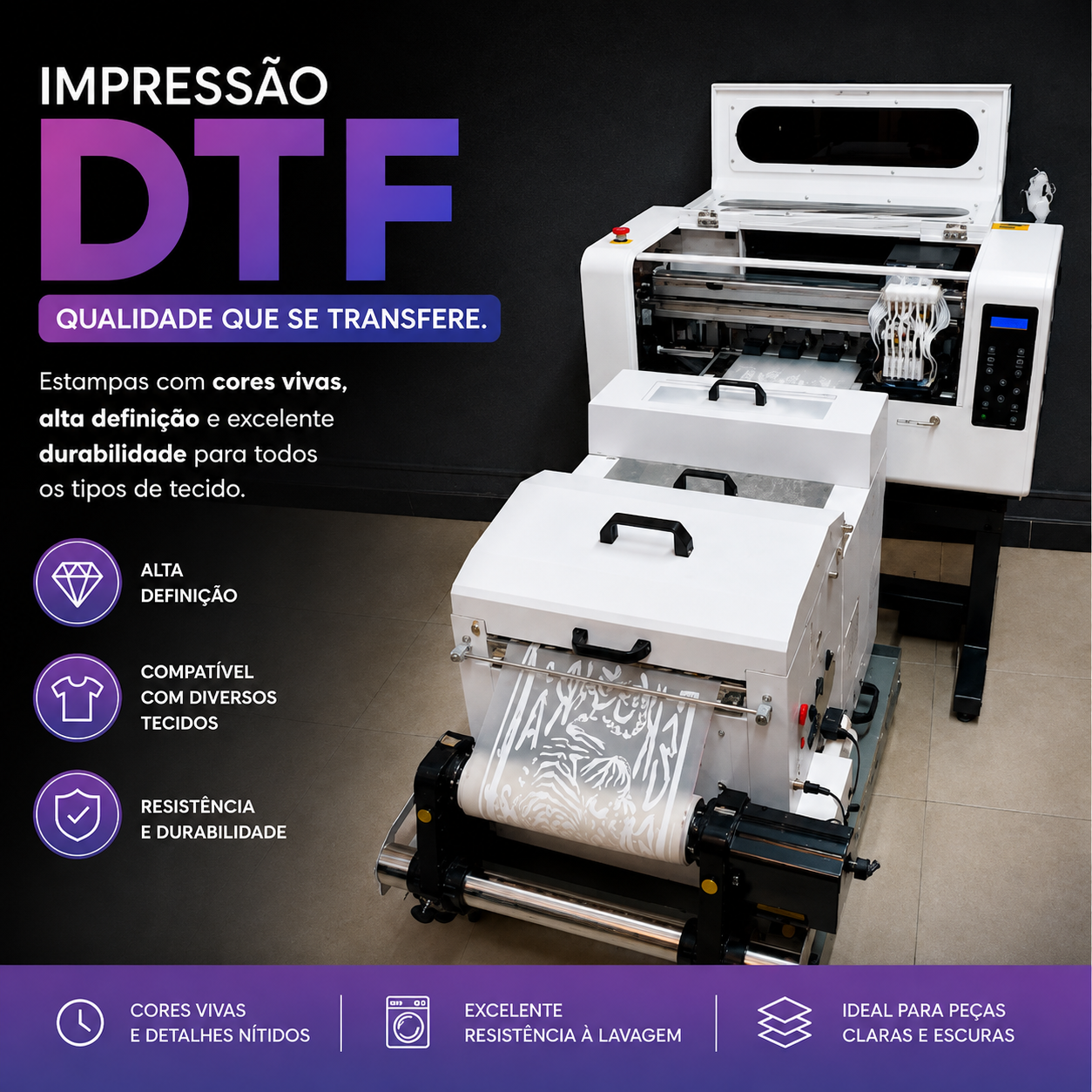 Impressão DTF em produção na Perfect Print
